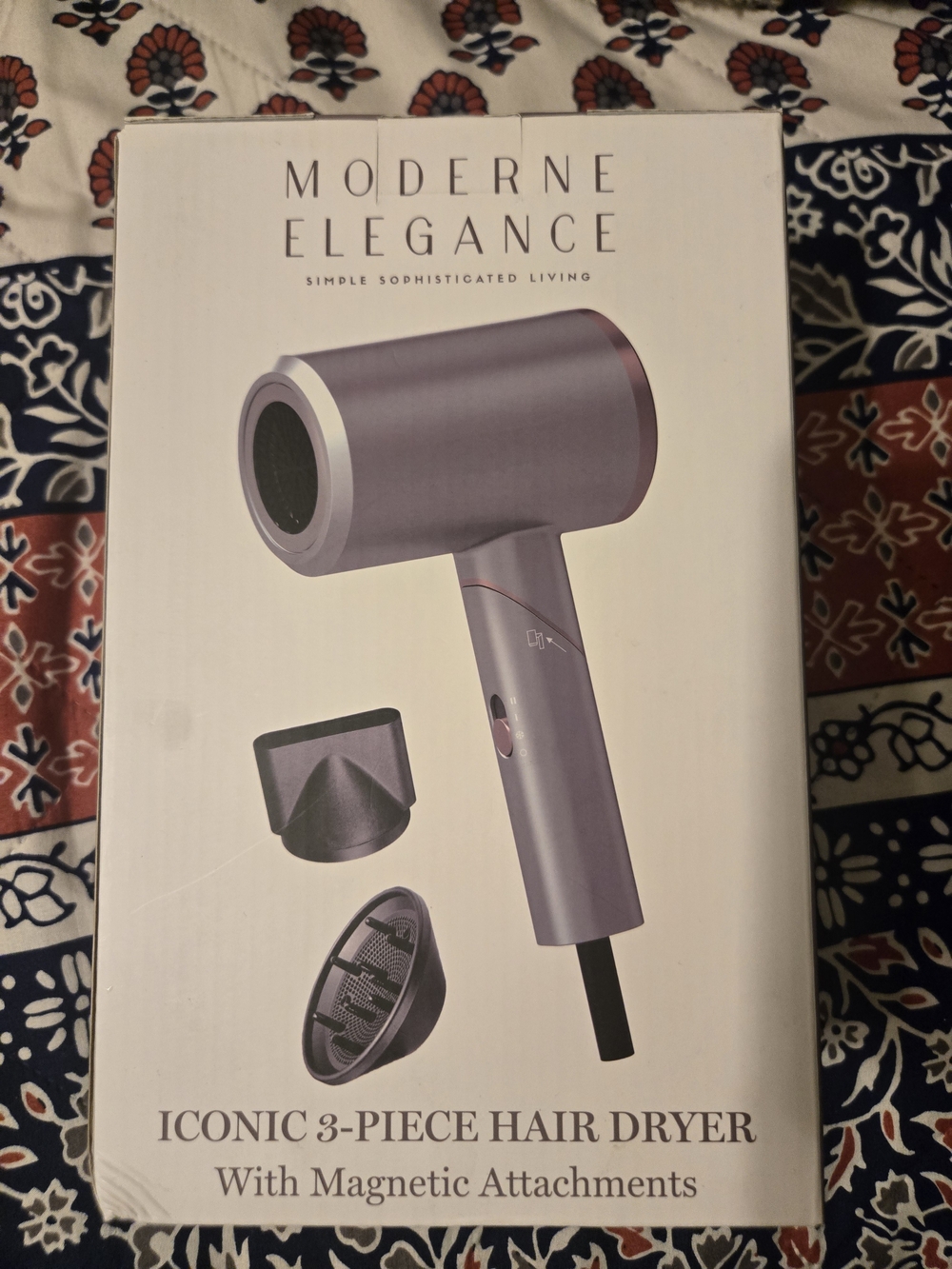 Purple Iconic 3-Piece Hair Dryer with Magnetic Attachments